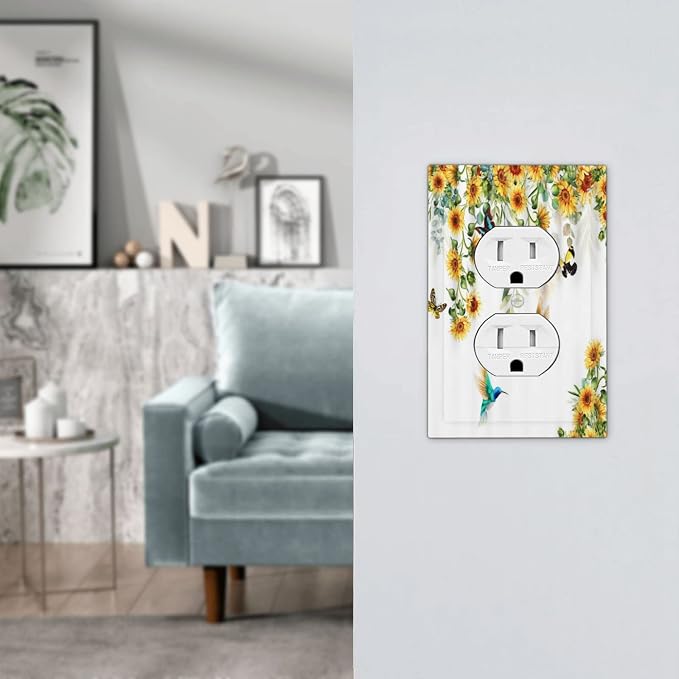 Outlet Covers Yellow Sunflower Blue Hummingbird Butterfly 1 Gang Duplex Light - Image 7