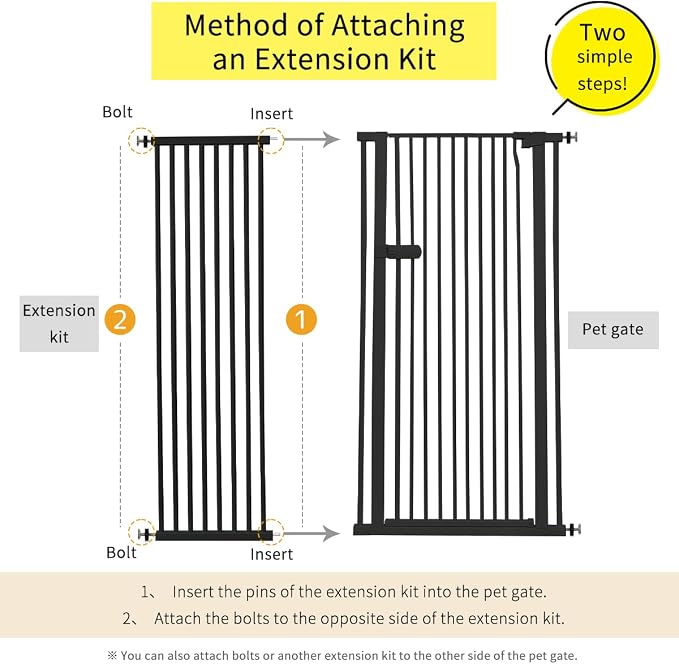 Lumizone Extra Tall Cat Gate Extension Kit 55.12" High Pressure Mounted 2025 - Image 2