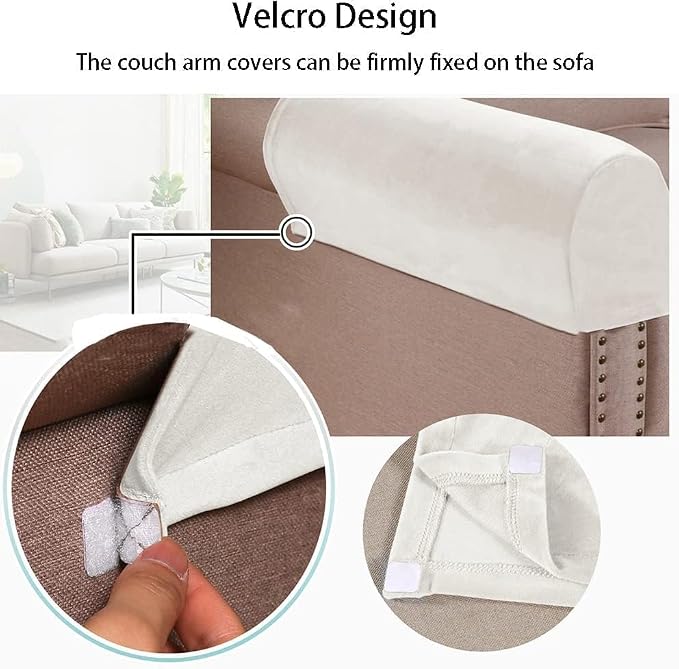 Comfortable Sofa Armrest Covers, Skin-Friendly Stretch Polyester Armrest Covers - Image 3