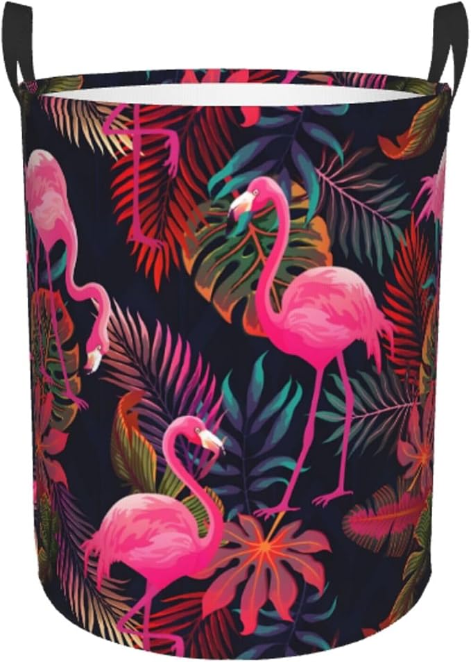 Laundry Basket Flamingos Collapsible Large Capacity, 63L Dirty Clothes Basket by Unknown