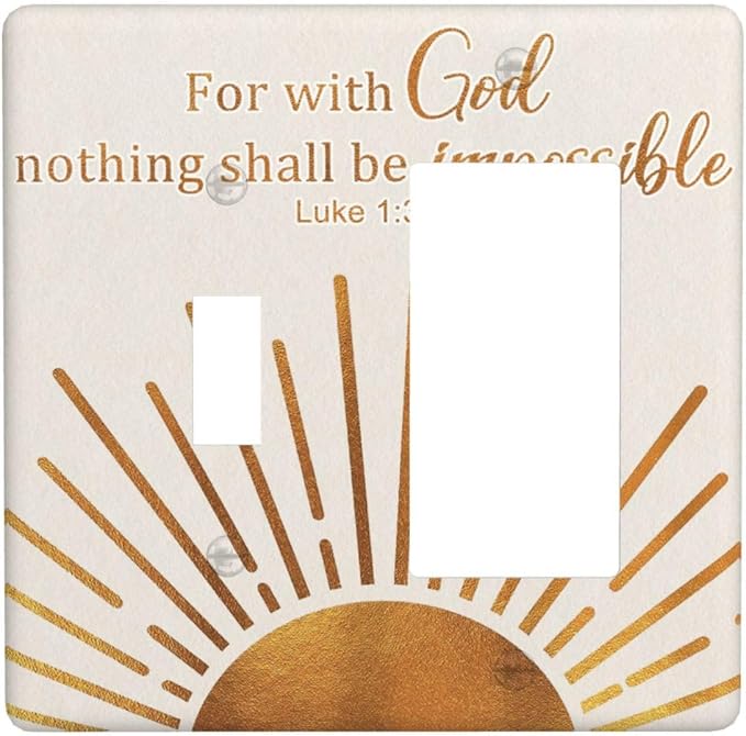 Mid Century Boho Sun Inspirational Quote Outlet Covers 2 Gang Combin Light by VGHOKO