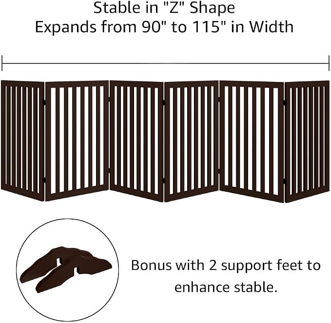 unipaws 120" Extra Wide Pet Gate, Free Standing Dog Gate - Image 4
