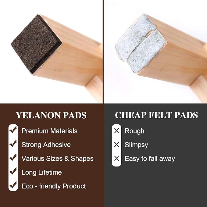 Yelanon Felt Furniture Pads -182 Pcs Premium Felt Pads - Image 4
