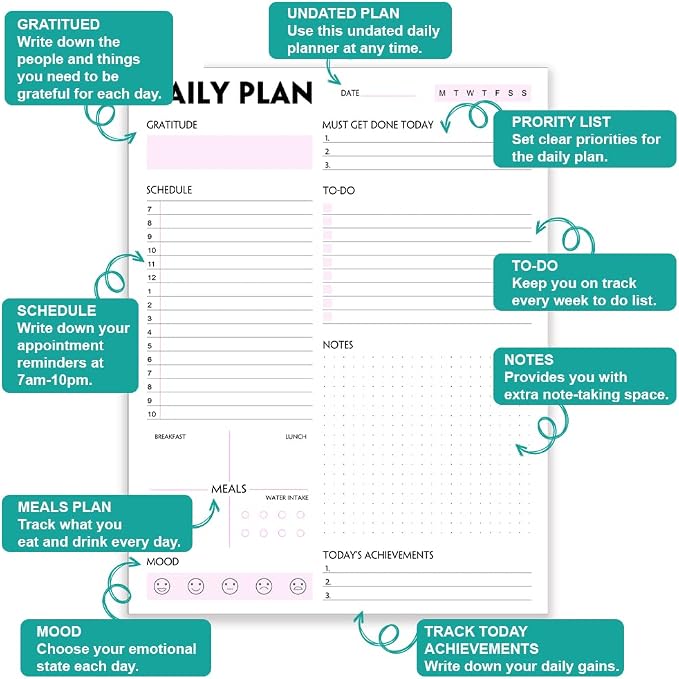 A4 Daily Planner Notepad - Image 4