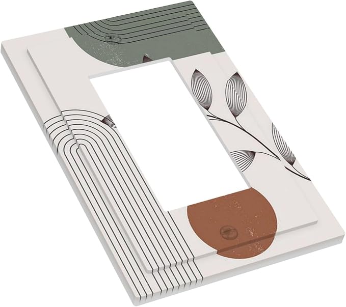 Decorative Outlet Covers Sage Green Boho Nature Art Minimalist Geometric Plant - Image 3