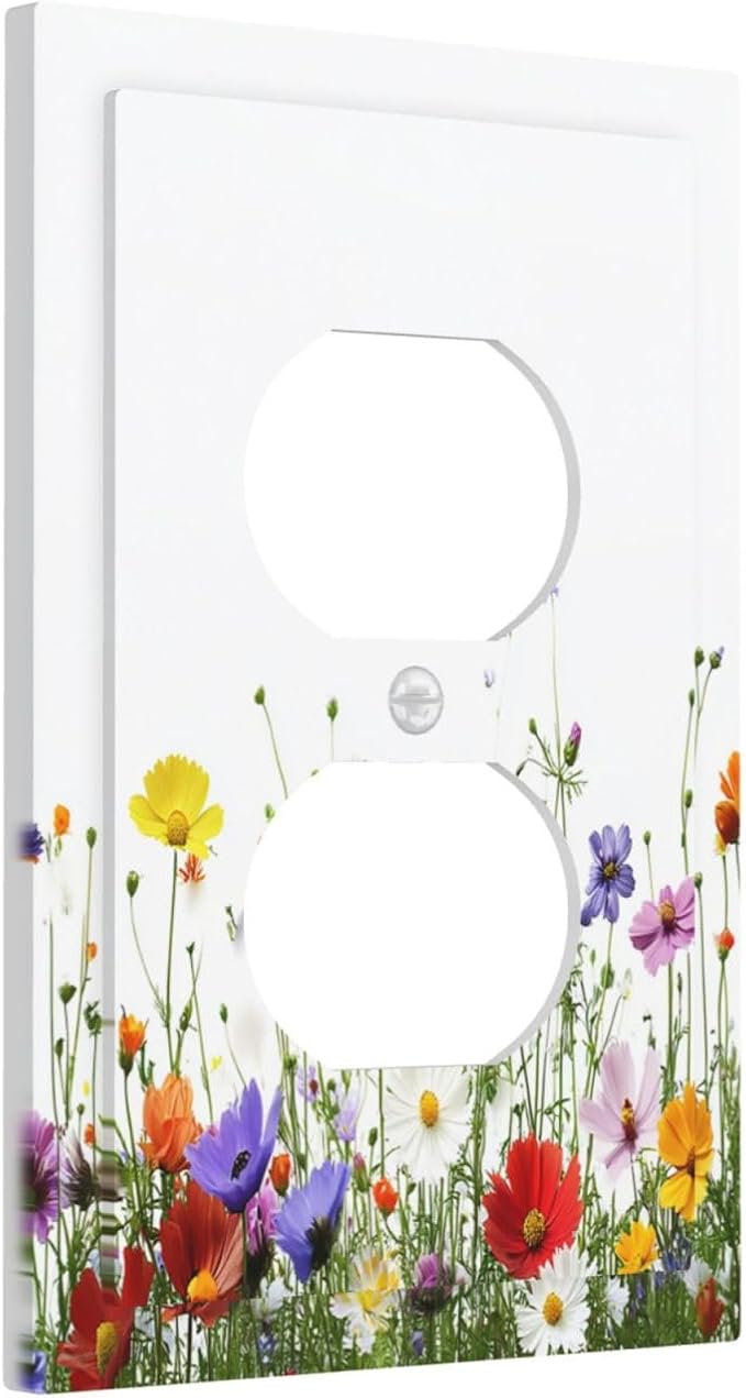 Outlet Covers Colorful Wildflowers Plant Floral Daisy 1 Gang Duplex Light - Image 2