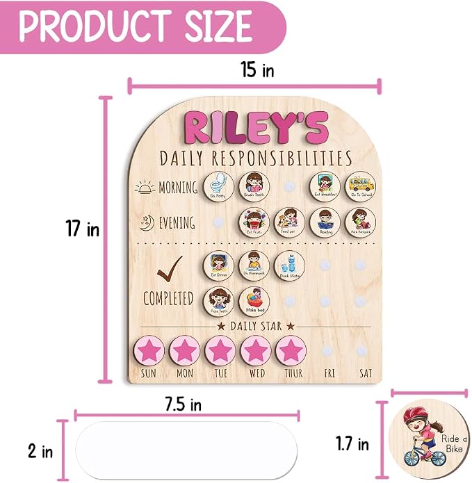 Personalized Wooden Chore Chart - Image 2