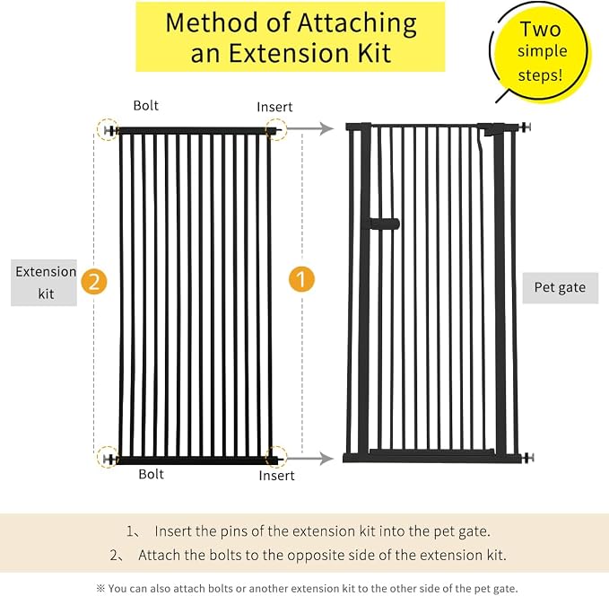 Lumizone Extra Tall Cat Gate Extension Kit 61.02" High Pressure Mounted 2025 - Image 2