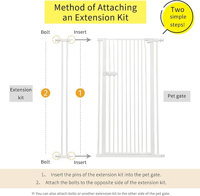 Lumizone Extra Tall Cat Gate Extension Kit 55.12" High Pressure Mounted 2025 - Image 2