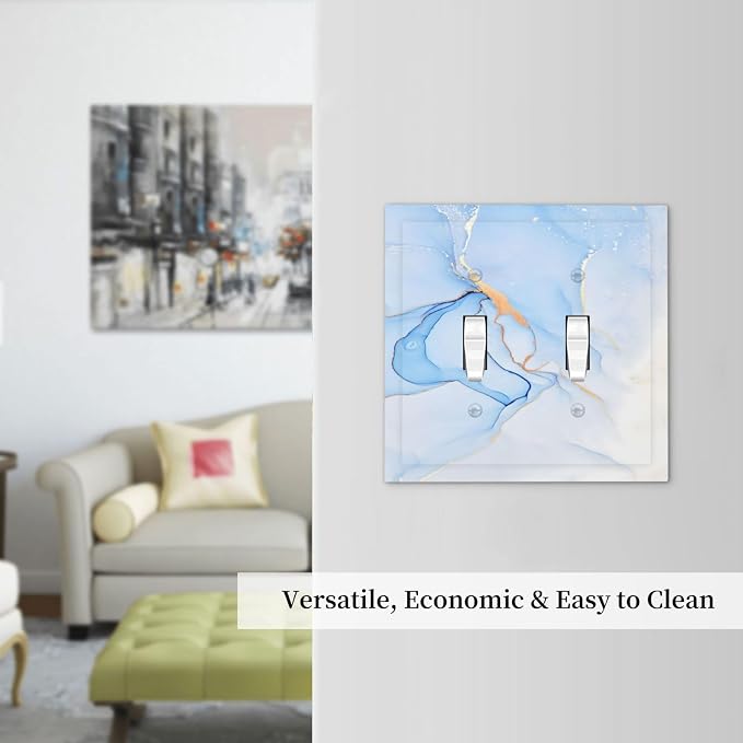 Modern Art Blue Gold Marble Abstract Luxury Print Decorative Switch Plates 2 - Image 7