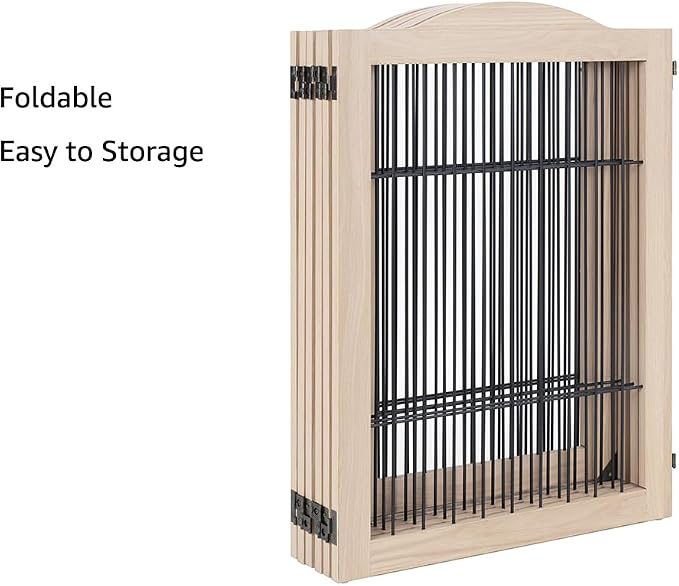 unipaws 132" Extra Wide Dog Gate and Pet Playpen, Free Standing Tall Fence - Image 6