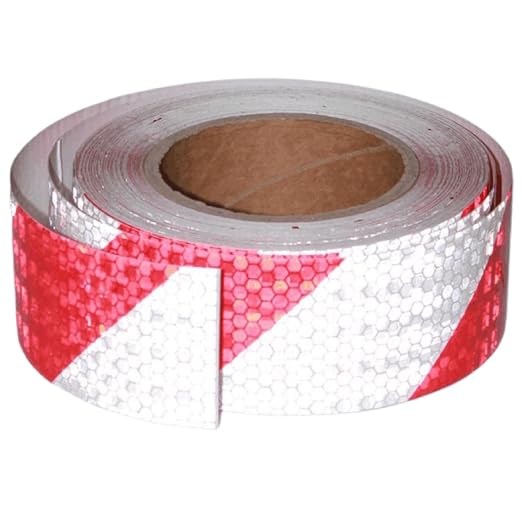 Reflective Tape Red and White 2 inch X 66 feet, Outdoor Waterproof Hazard by tuyrchu