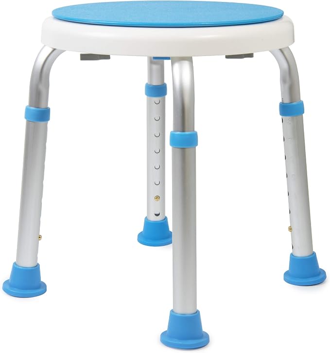 Vaunn Medical Tool-Free Assembly Adjustable Swivel Shower Stool Seat Bench - Image 5
