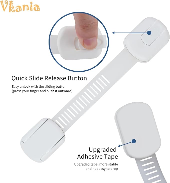 8 Pack Vkania Baby Proofing Cabinet Strap Locks - Image 3