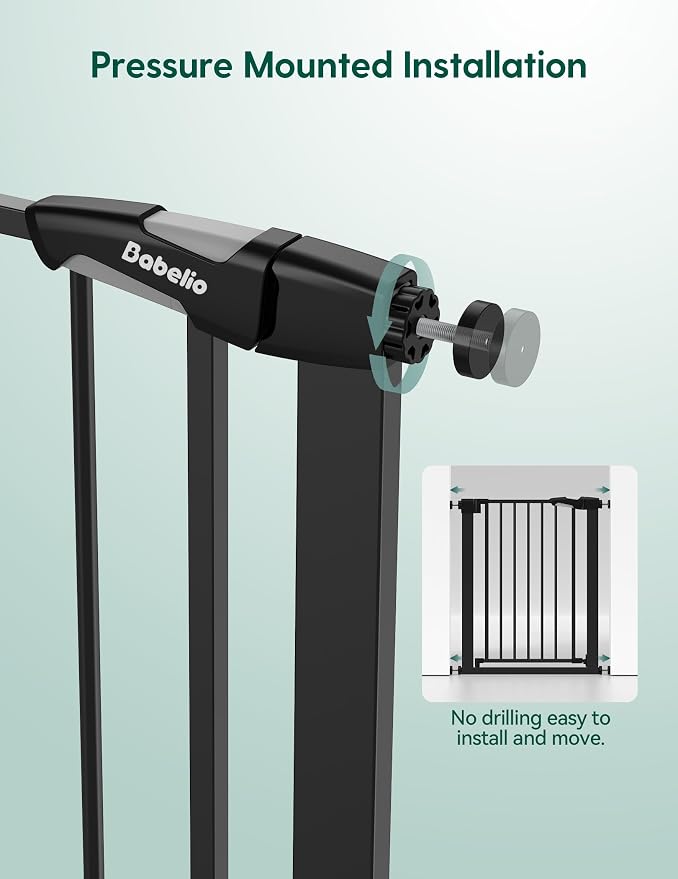 BABELIO 26-28.5 Inch Narrow Easy Install Baby Gate, Auto-Close Pet Gate - Image 7
