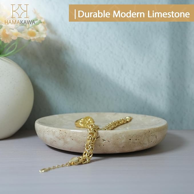 Natural Marble Round Jewelry Tray 5.5 inch, Earrings and Soap, Ideal Gift - Image 5