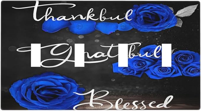 Light Switch Cover Blue Rose Thankful Grateful Blessed 4 Gang Switch Plate Quad by Spshian