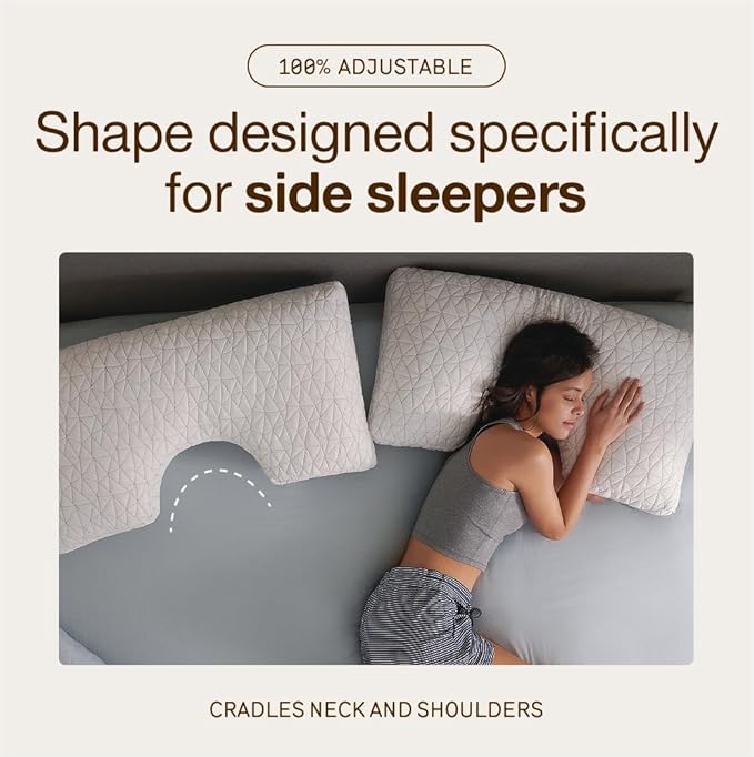 Coop Home Goods Original Cut-Out Adjustable Pillow, Queen Size Bed Pillows - Image 4