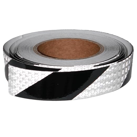 Black White Reflective Tape Outdoor Waterproof 1 inch X 66 feet, High by tuyrchu