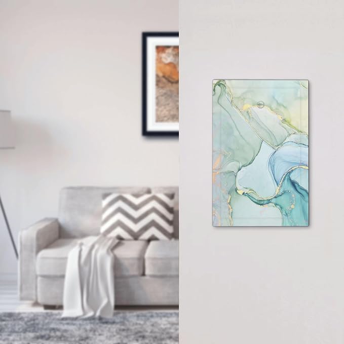 Light Switch Cover Plate Teal Gold Marbling Turquoise 1 Gang No Device Blank - Image 7