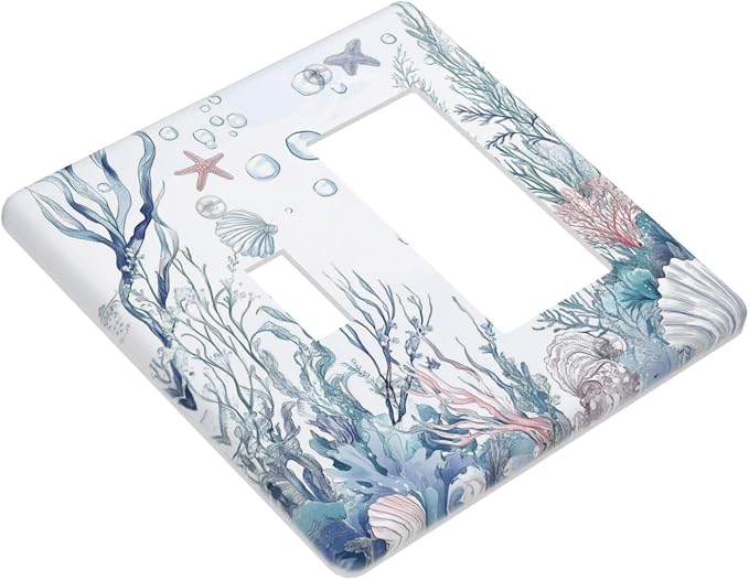 Outlet Covers Ocean Coral Seahorse Seashell Starfish 1 Toggle 1 Rocker - Image 3