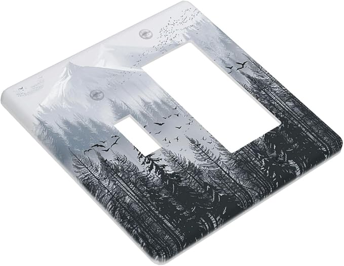 Misty Forest Nature Tree Mountain Birds Outlet Covers 1 Toggle 1 Rocker - Image 3