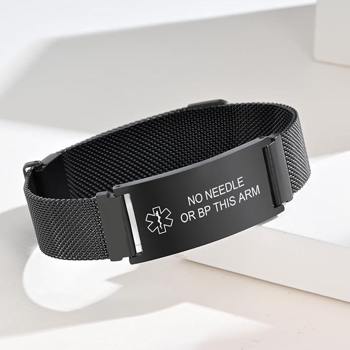 VNOX Medical Alert Id Bracelet for Men Women, Custom Engraving Adjustable - Image 6