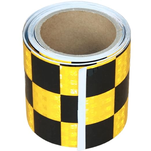 Yellow and Black Reflective Tape 3 inch X 10 feet, Outdoor Waterproof Hazard by tuyrchu