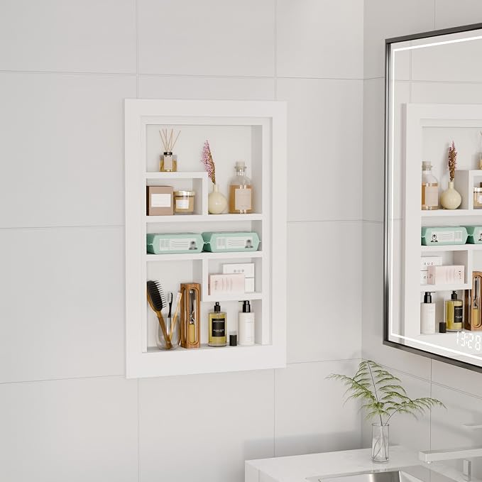 Solid Wood 14 X 24 Recessed Medicine Cabinet, Medicine Cabinet Organizer - Image 3