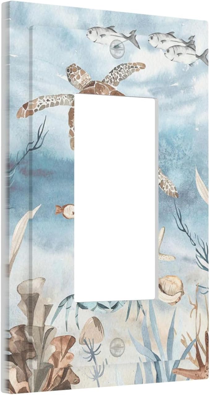 Decorative Outlet Covers Sea Turtle Coral Reef Nauticaltheme 1 Gang Single - Image 2