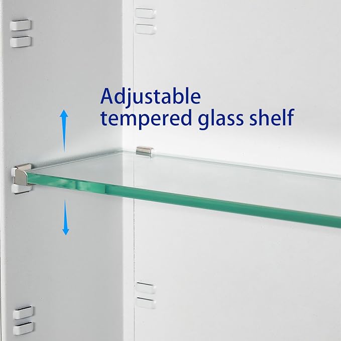 Bathroom Medicine Cabinet with Beveled Edge Mirrored Door 20 x 26 inch - Image 8