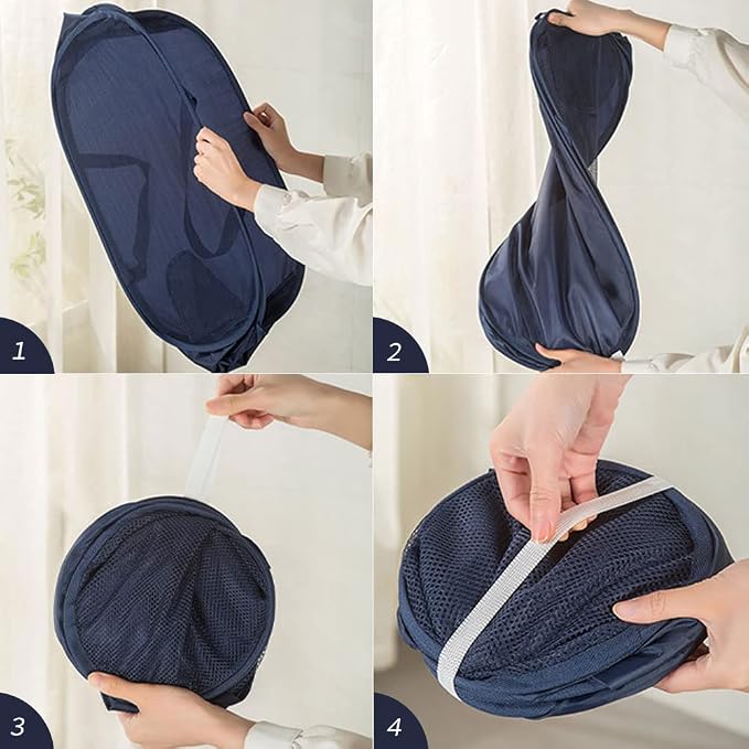 4 Pcs Collapsible Laundry Baskets, Opening Laundry Hamper, Foldable Laundry - Field & Grace