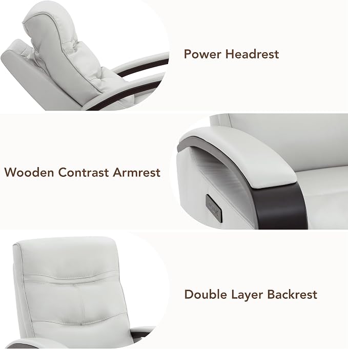 CHITA Genuine Leather Power Swivel Glider Rocker Recliner, FSC Certified Mid - Image 7