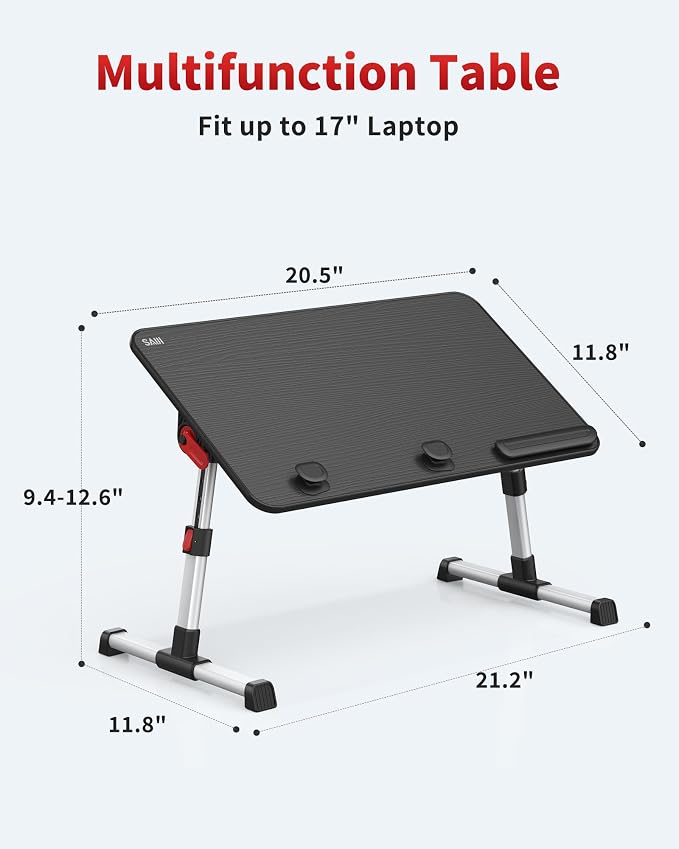 Laptop Desk Table, SAIJI Adjustable Laptop Stand, Portable Lap Desks - Image 5