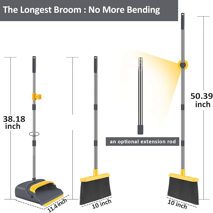 kelamayi Upgrade Broom and Dustpan Set, Broom - Field & Grace