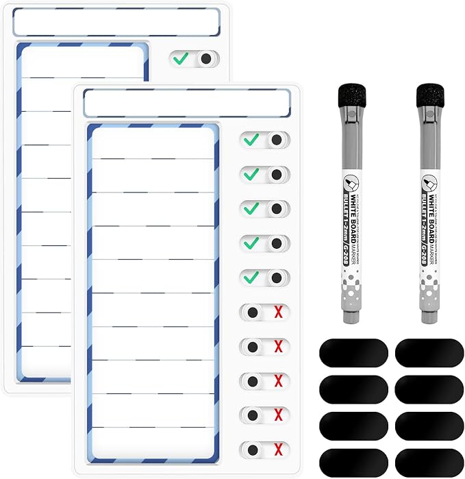2 Pcs Chore Chart for Kids: Dry Erase My Chores Slider Chart, Magnetic Visual by Jupyn