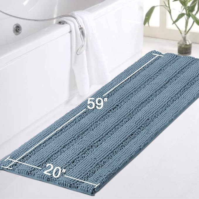 Turquoize Turquoize Large Size 59inch by 20inch Luxurious Shaggy Chenille Bath - Image 2