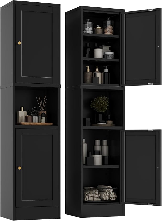 2-Door Metal Storage Cabinet, Tall Slim Pantry Organizer by MetalStorageCabient
