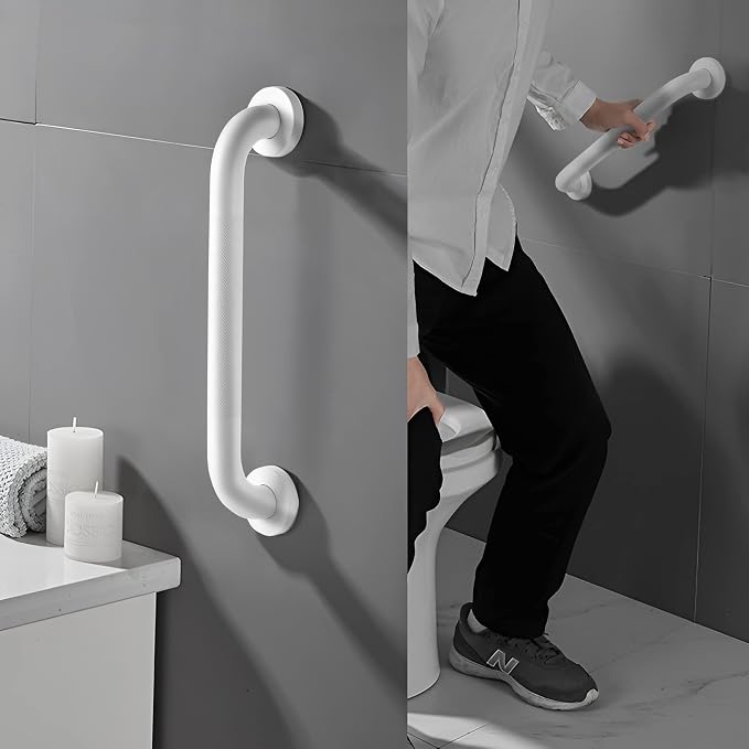 Shower Grab Bar, 2 Pack 24 Inch White Bathroom Grab Bar, 1.25" Diameter 304 - Image 7