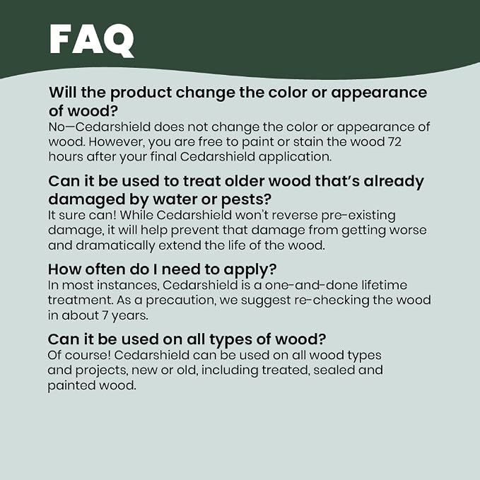 Cedarcide Cedarshield | Non-Toxic Wood Treatment and Stabilizer | Protects Wood - Image 7