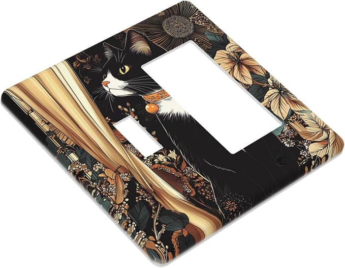 Outlet Covers Boho Mandala Floral Black Cat Vintage Flower 1 Toggle 1 Rocker - Image 3