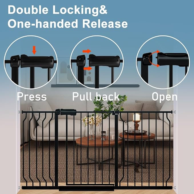 Narrow Baby Gate 24 to 29 Inch Wide Pet Gate Pressure Mounted No Drill Safety - Image 3