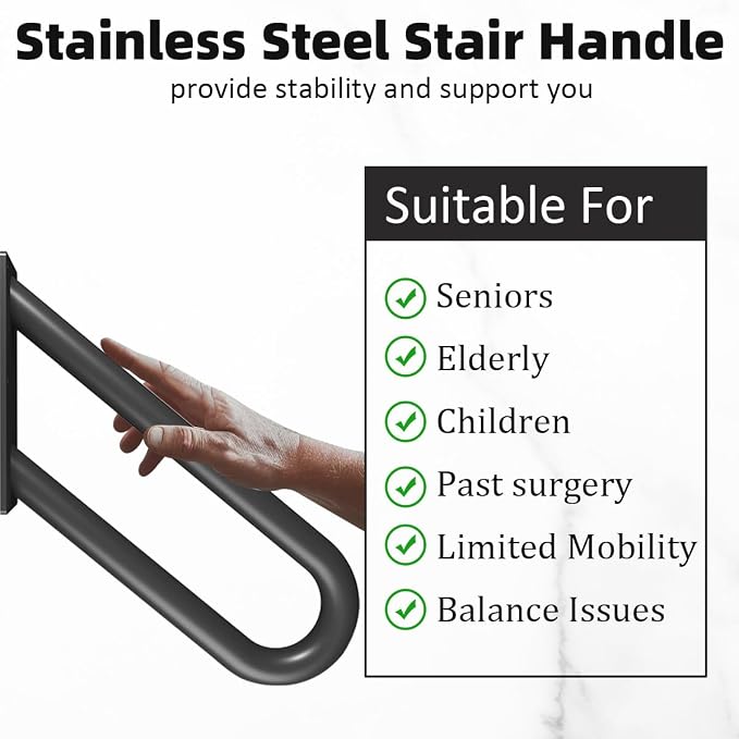 Hand Rails for Outdoor Steps Stair Railing Indoor Rail Metal Heavy Duty - Image 3