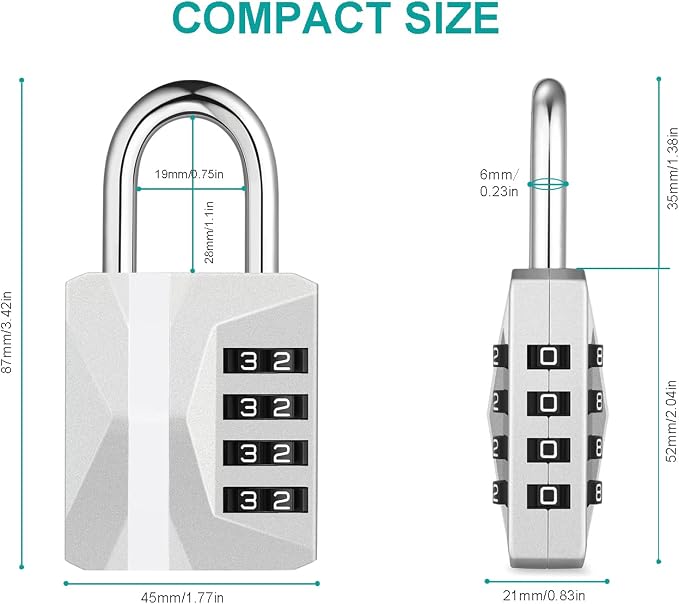 ZHEGE Locker Lock, 4 Digit Combination Lock Gym Lock - Image 3