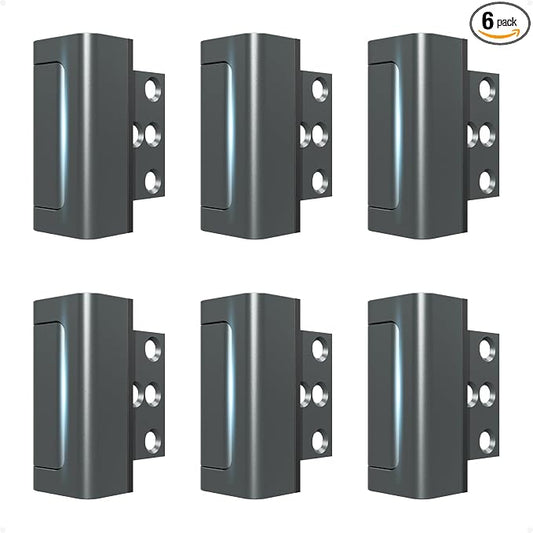 6Pack Home Security Door Reinforcement Lock, Childproof Safety Door Lock Latch by Steinwhale