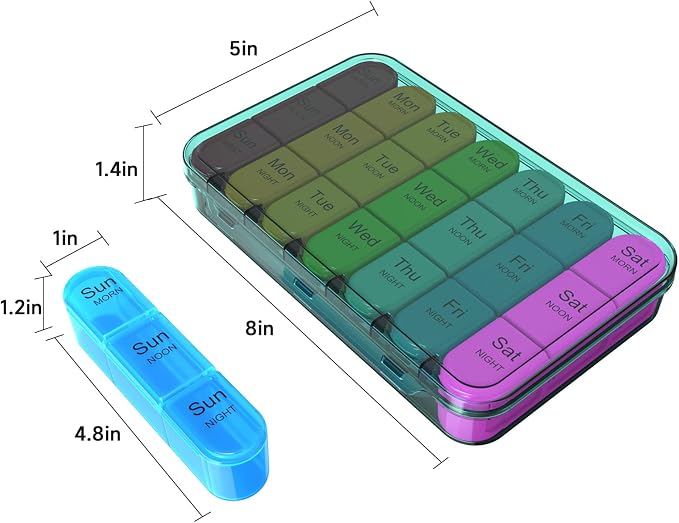 Pill Organizer 3 Times a Day, Weekly Pill Organizer 3x a Day, Pill Box 7 Day - Image 8