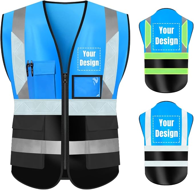YOWESHOP High Visibility Safety Vest Custom Your Logo Protective Workwear 5 by YOWESHOP