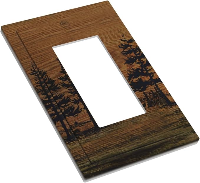 Decorative Outlet Covers Rustic Farmhouse Brown Board Pine Tree Wood Grain 1 - Image 3