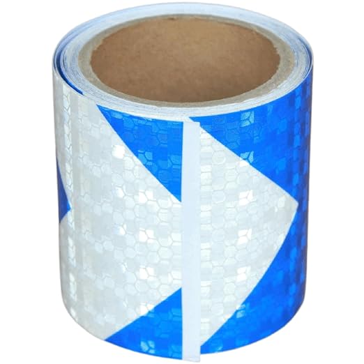 Blue and White Reflective Tape Outdoor Waterproof 3 inch X 10 feet, High by tuyrchu