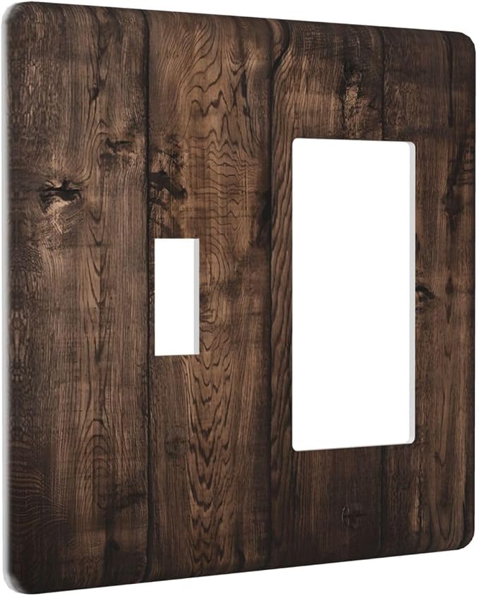 Rustic Brown Wood Plank Vintage Wooden Texture Print Outlet Covers 1 Toggle 1 - Image 2